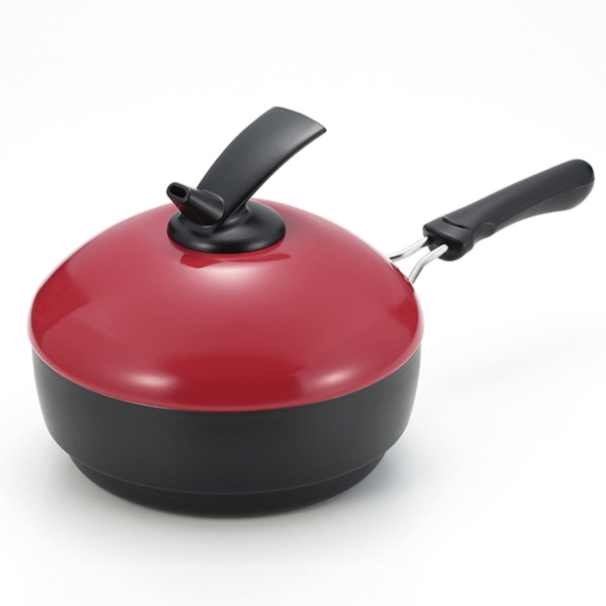 深型フライパン蓋付き24cm ブラック×ワインレッド色 深型フライパン 24cm IH対応 NEWマロンパン – ハウジー