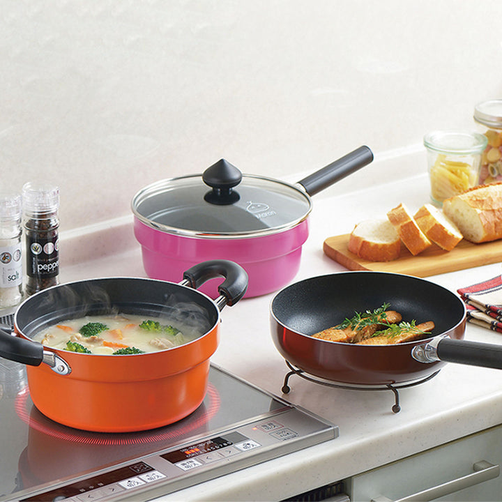 鍋フライパン6点セット18cmIH対応コンパクトマロンポットパン