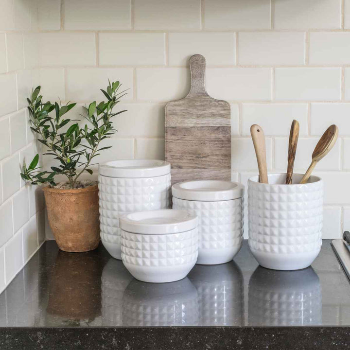 キッチンツールスタンドダイヤモンド柄セラミック菜箸スタンド陶器製AbodeHomewares