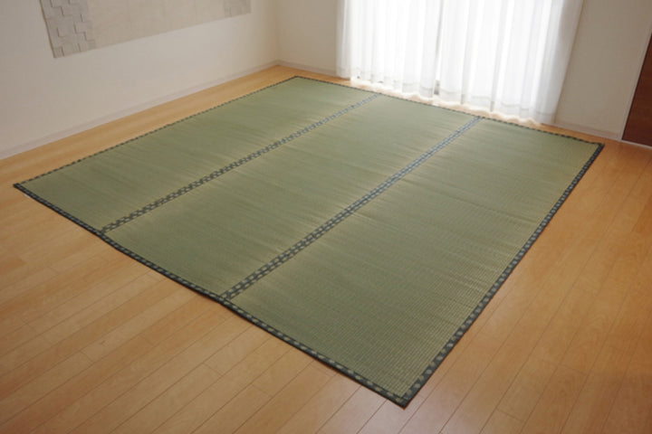 上敷き純国産い草カーペット双目織『松』本間3畳約191×286cm