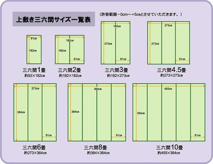 上敷き純国産い草カーペット双目織『松』三六間3畳約182×273cm