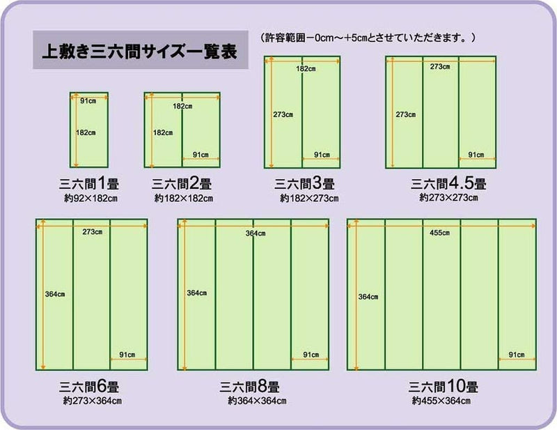 上敷き 純国産 い草 カーペット 双目織 『松』 三六間 6畳 約273×364cm