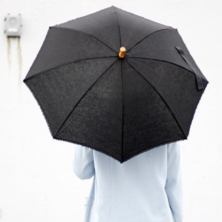 日傘SURMER麻無地ベルクロテープ長傘晴雨兼用日本製