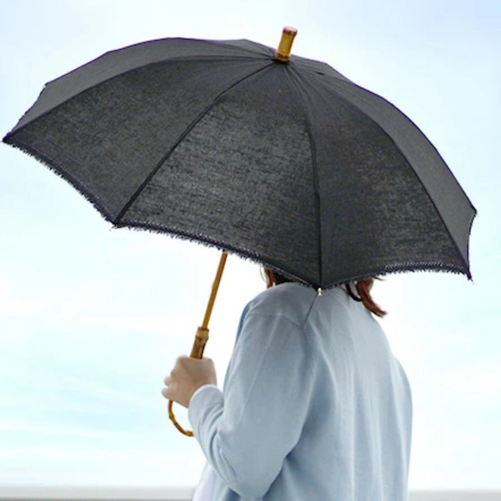 日傘SURMER麻無地ベルクロテープ長傘晴雨兼用日本製