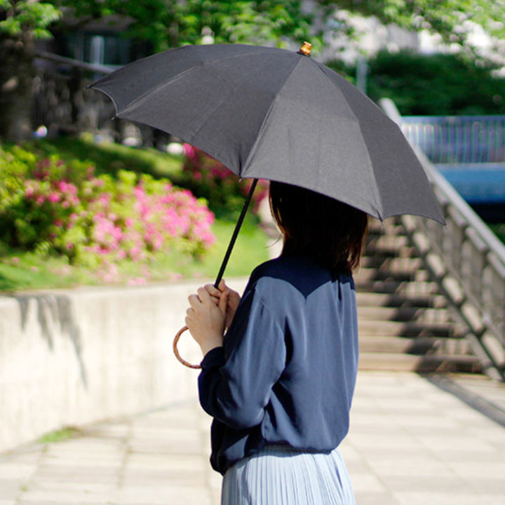 日傘SURMER麻無地ベルクロテープ折りたたみ晴雨兼用日本製