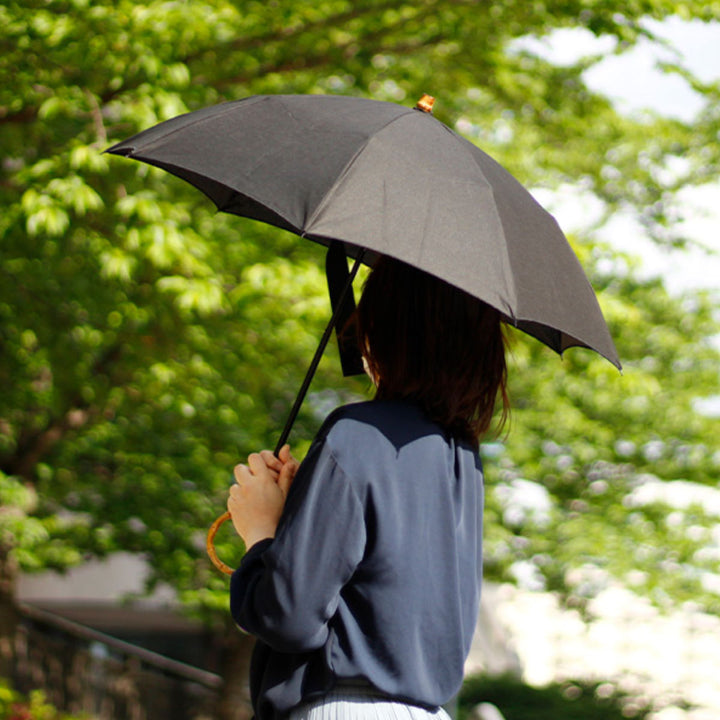 日傘SURMER麻無地ベルクロテープ折りたたみ晴雨兼用日本製