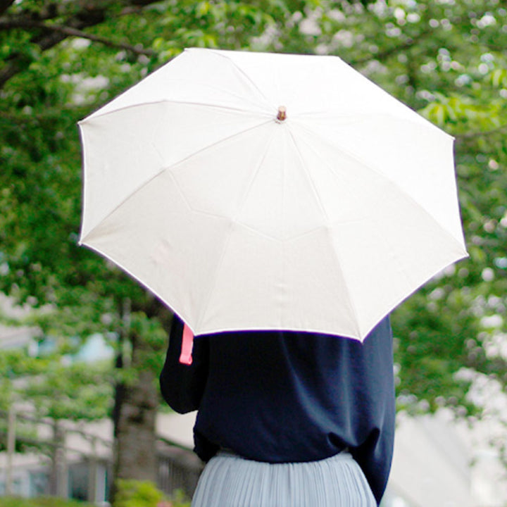 日傘SURMER麻無地ベルクロテープ折りたたみ晴雨兼用日本製