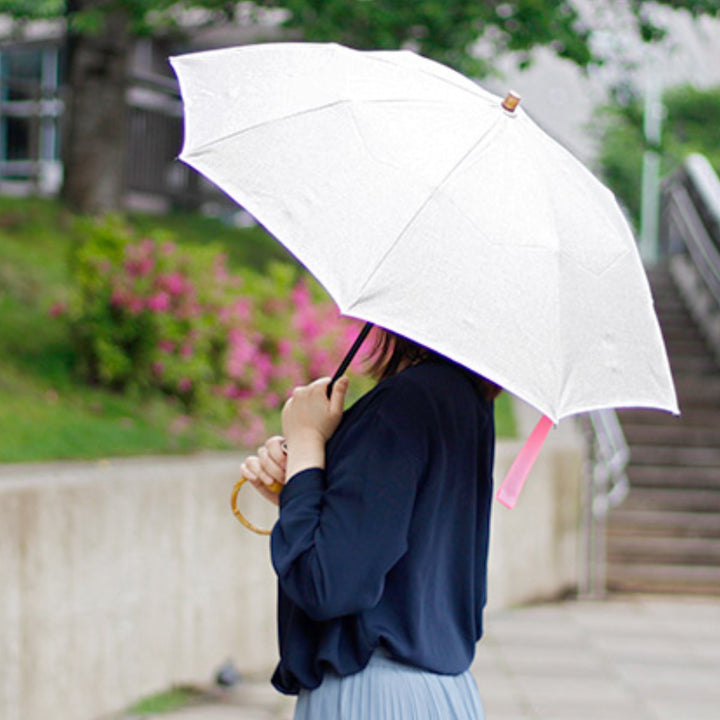 日傘SURMER麻無地ベルクロテープ折りたたみ晴雨兼用日本製