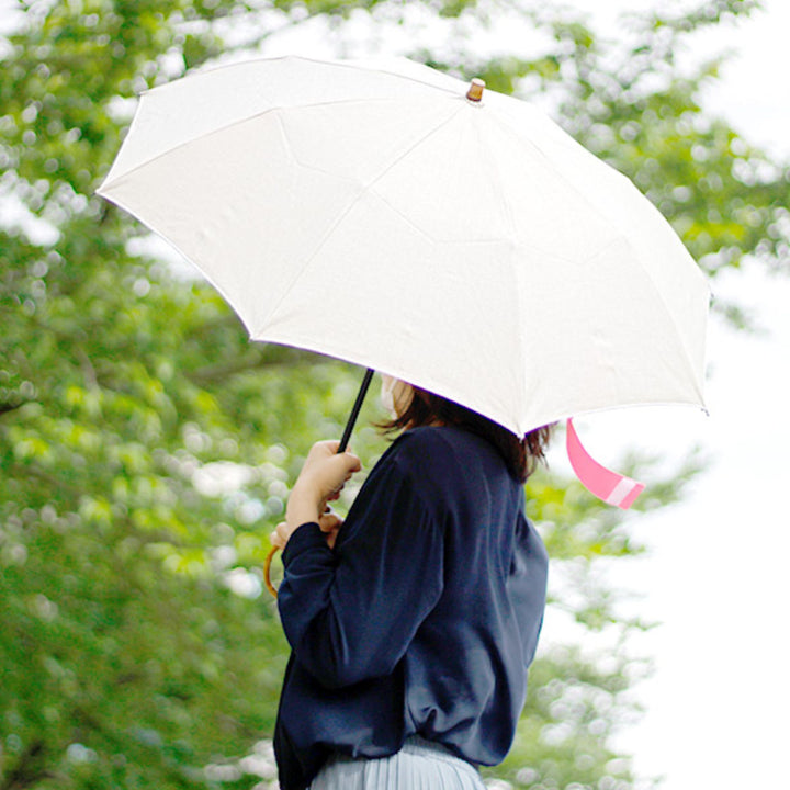 日傘SURMER麻無地ベルクロテープ折りたたみ晴雨兼用日本製