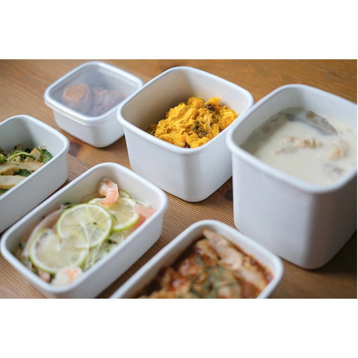 保存容器800ml野田琺瑯ホワイトシリーズスクエアMシール蓋付きWS-M