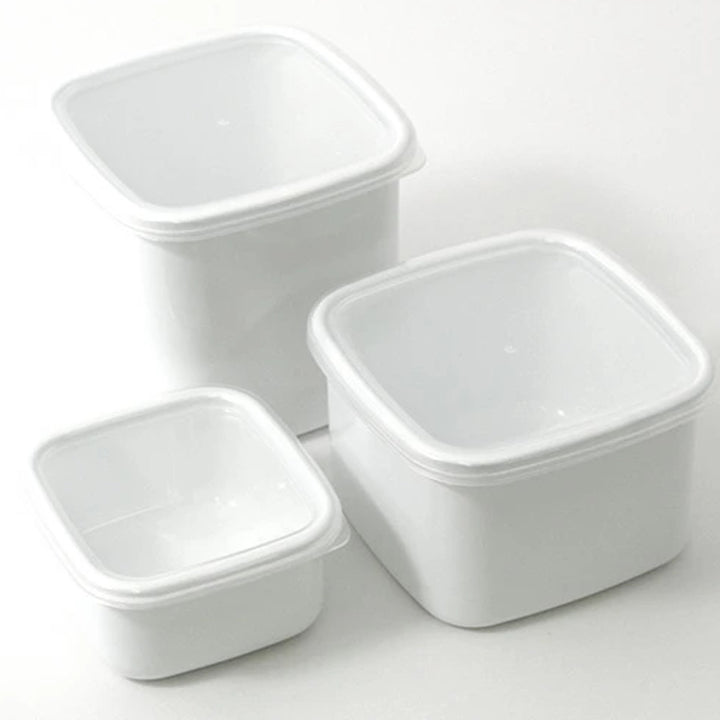 保存容器800ml野田琺瑯ホワイトシリーズスクエアMシール蓋付きWS-M