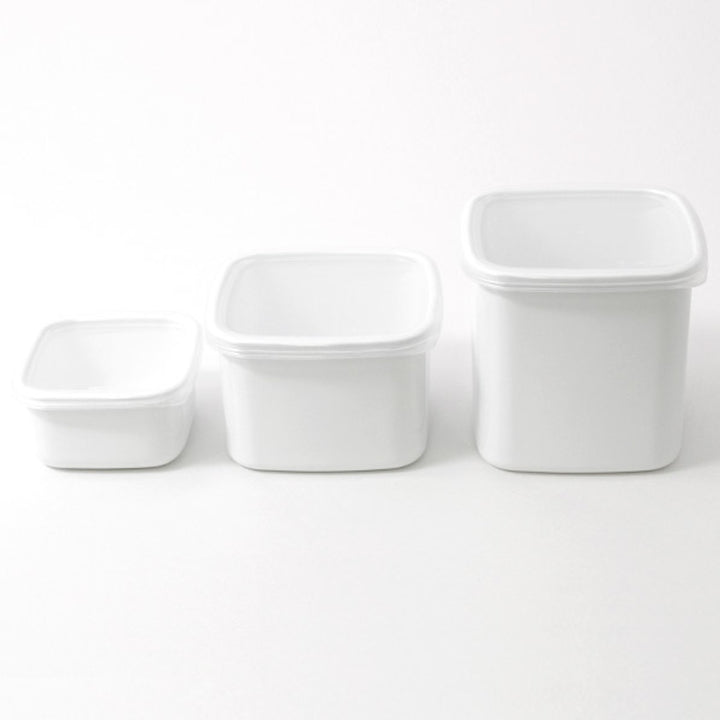 保存容器800ml野田琺瑯ホワイトシリーズスクエアMシール蓋付きWS-M