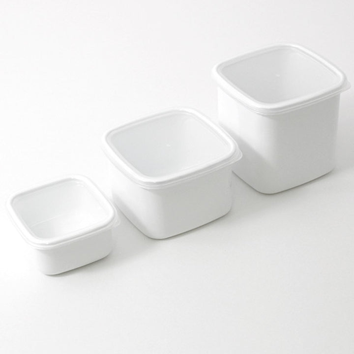 保存容器800ml野田琺瑯ホワイトシリーズスクエアMシール蓋付きWS-M