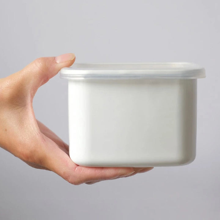 保存容器800ml野田琺瑯ホワイトシリーズスクエアMシール蓋付きWS-M