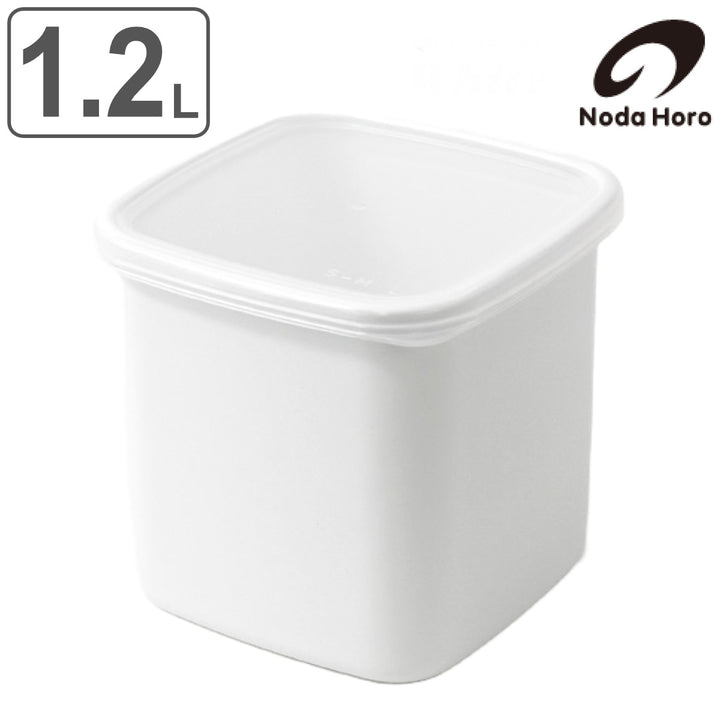 保存容器1.2L野田琺瑯ホワイトシリーズスクエアLシール蓋付きWS-L