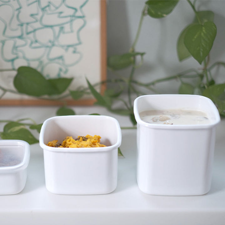 保存容器1.2L野田琺瑯ホワイトシリーズスクエアLシール蓋付きWS-L