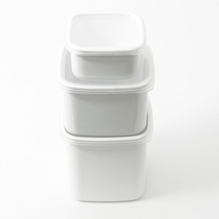 保存容器1.2L野田琺瑯ホワイトシリーズスクエアLシール蓋付きWS-L