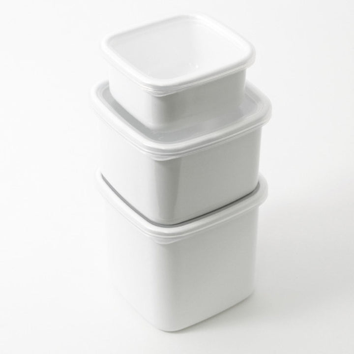 保存容器1.2L野田琺瑯ホワイトシリーズスクエアLシール蓋付きWS-L