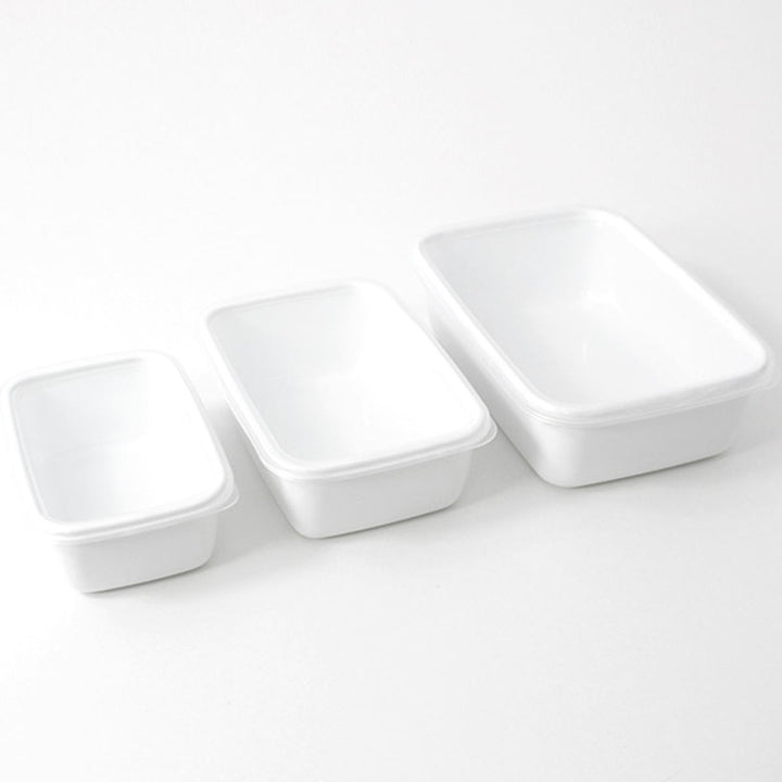 保存容器500ml野田琺瑯ホワイトシリーズレクタングル深型Sシール蓋付きWRF-S