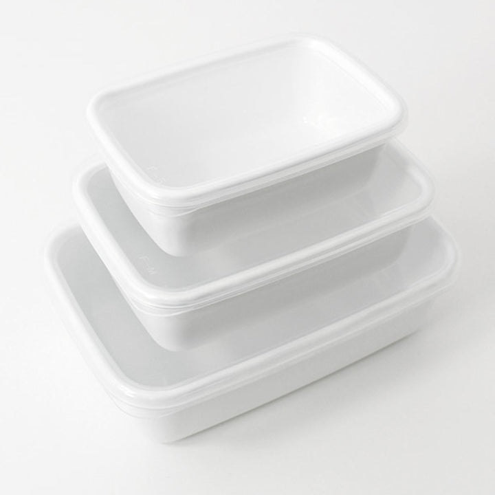 保存容器500ml野田琺瑯ホワイトシリーズレクタングル深型Sシール蓋付きWRF-S