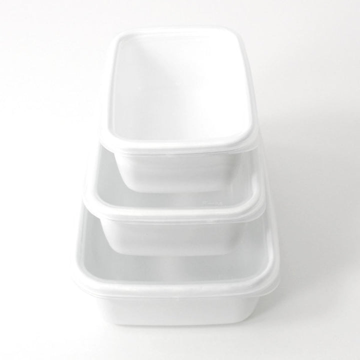 保存容器500ml野田琺瑯ホワイトシリーズレクタングル深型Sシール蓋付きWRF-S