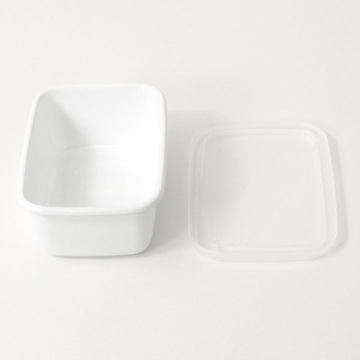 保存容器500ml野田琺瑯ホワイトシリーズレクタングル深型Sシール蓋付きWRF-S