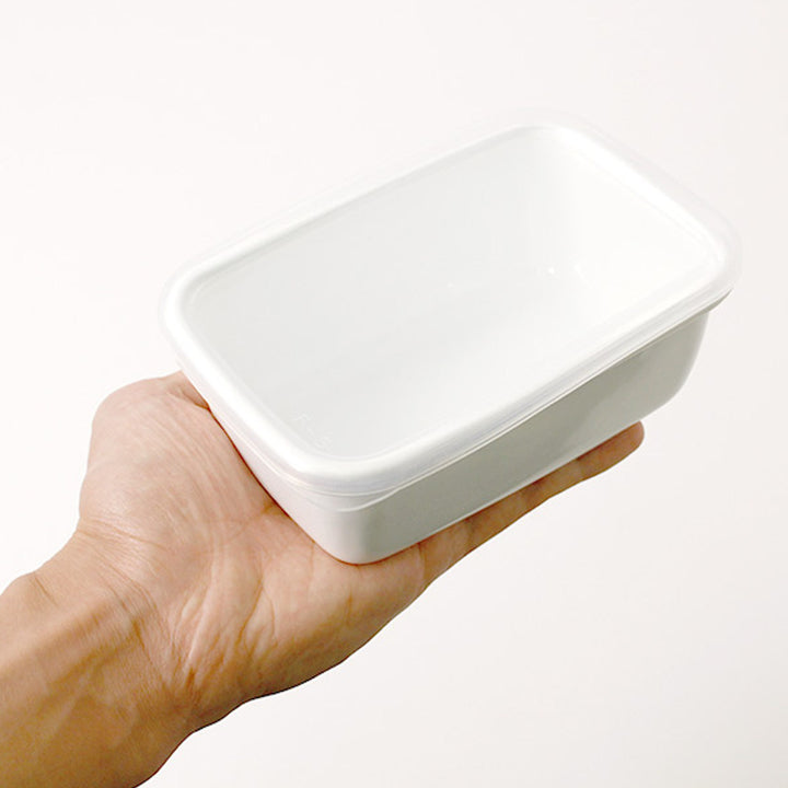 保存容器500ml野田琺瑯ホワイトシリーズレクタングル深型Sシール蓋付きWRF-S