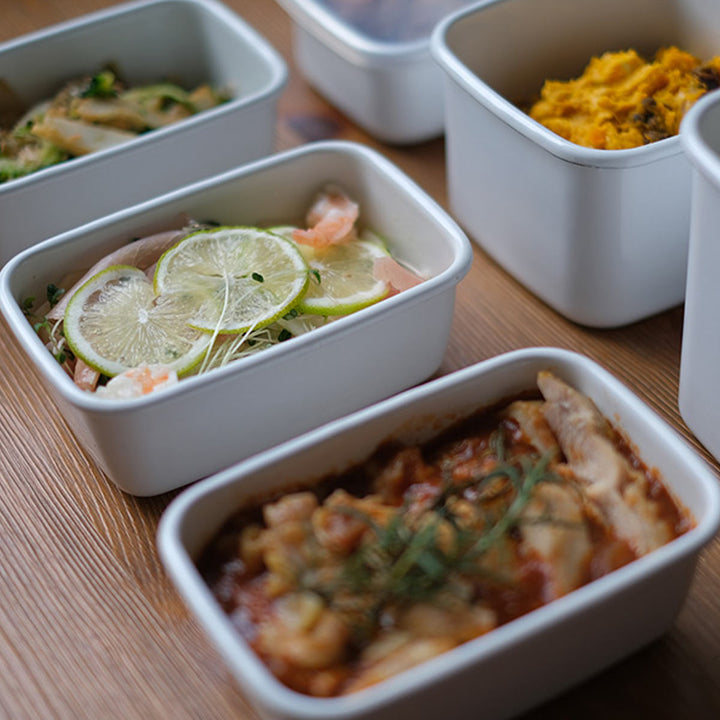 保存容器500ml野田琺瑯ホワイトシリーズレクタングル深型Sシール蓋付きWRF-S