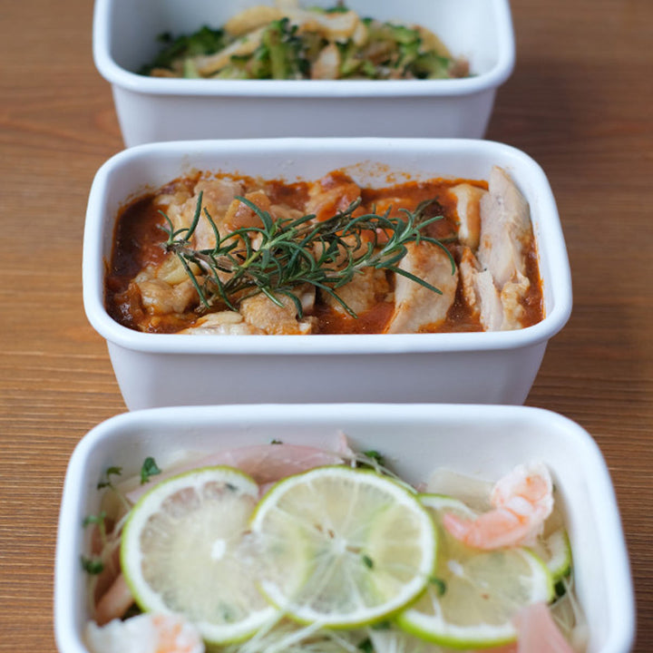 保存容器500ml野田琺瑯ホワイトシリーズレクタングル深型Sシール蓋付きWRF-S