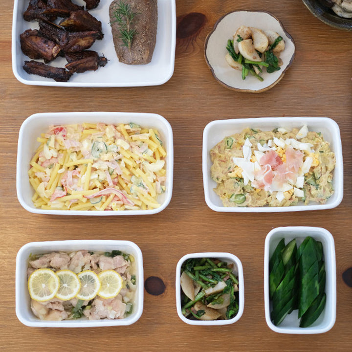 保存容器850ml野田琺瑯ホワイトシリーズレクタングル深型Mシール蓋付きWRF-M