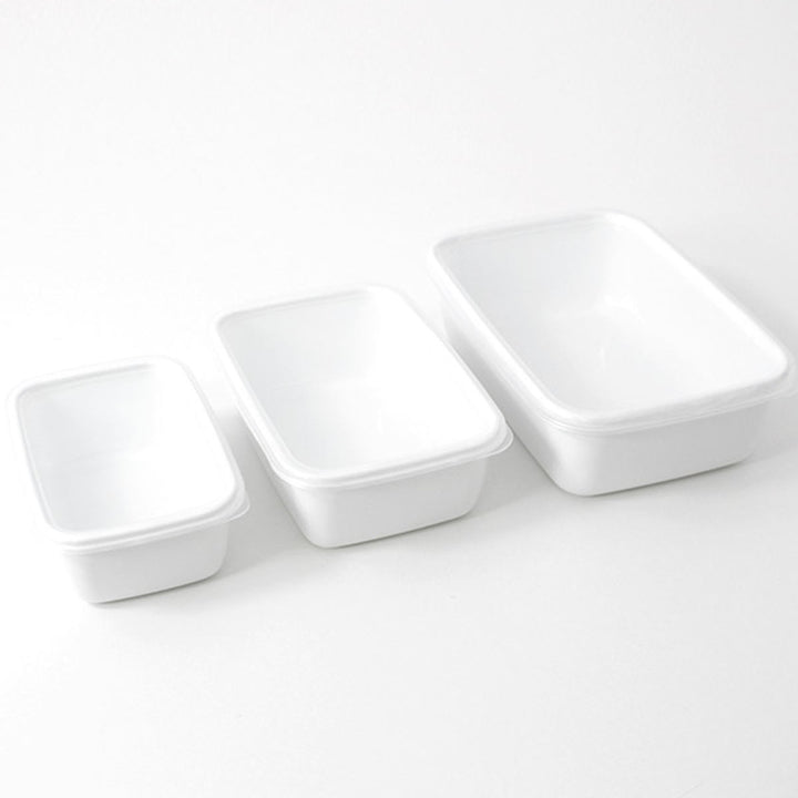 保存容器850ml野田琺瑯ホワイトシリーズレクタングル深型Mシール蓋付きWRF-M