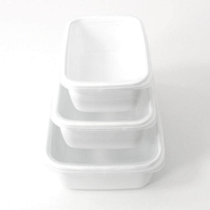 保存容器850ml野田琺瑯ホワイトシリーズレクタングル深型Mシール蓋付きWRF-M