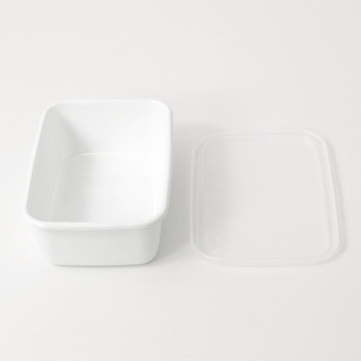 保存容器850ml野田琺瑯ホワイトシリーズレクタングル深型Mシール蓋付きWRF-M