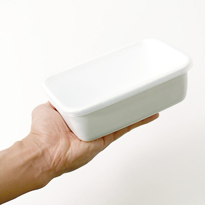 保存容器850ml野田琺瑯ホワイトシリーズレクタングル深型Mシール蓋付きWRF-M