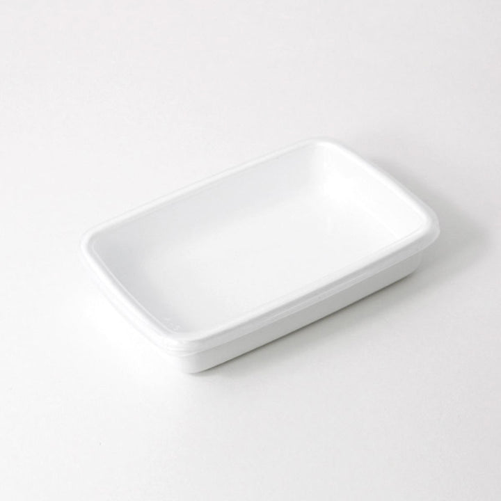 保存容器800ml野田琺瑯ホワイトシリーズレクタングル浅型Sシール蓋付きWRA-S