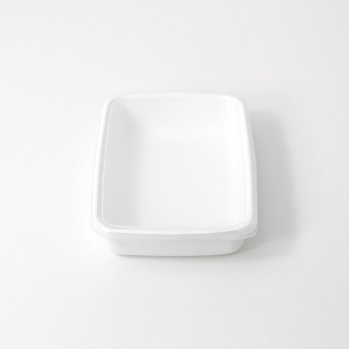 保存容器800ml野田琺瑯ホワイトシリーズレクタングル浅型Sシール蓋付きWRA-S