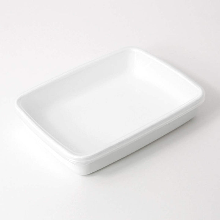 保存容器1.4L野田琺瑯ホワイトシリーズレクタングル浅型Mシール蓋付きWRA-M