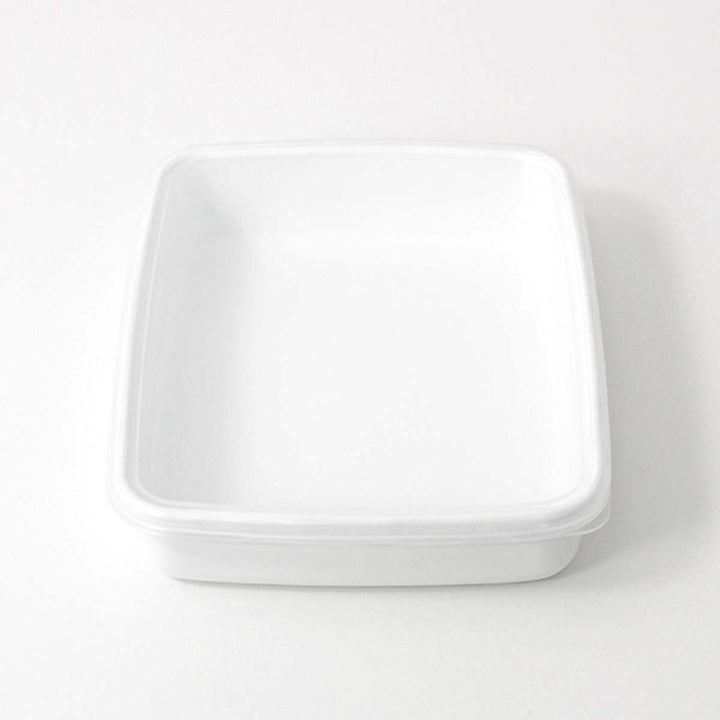 保存容器1.4L野田琺瑯ホワイトシリーズレクタングル浅型Mシール蓋付きWRA-M