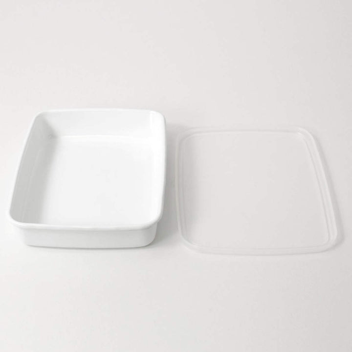 保存容器1.4L野田琺瑯ホワイトシリーズレクタングル浅型Mシール蓋付きWRA-M