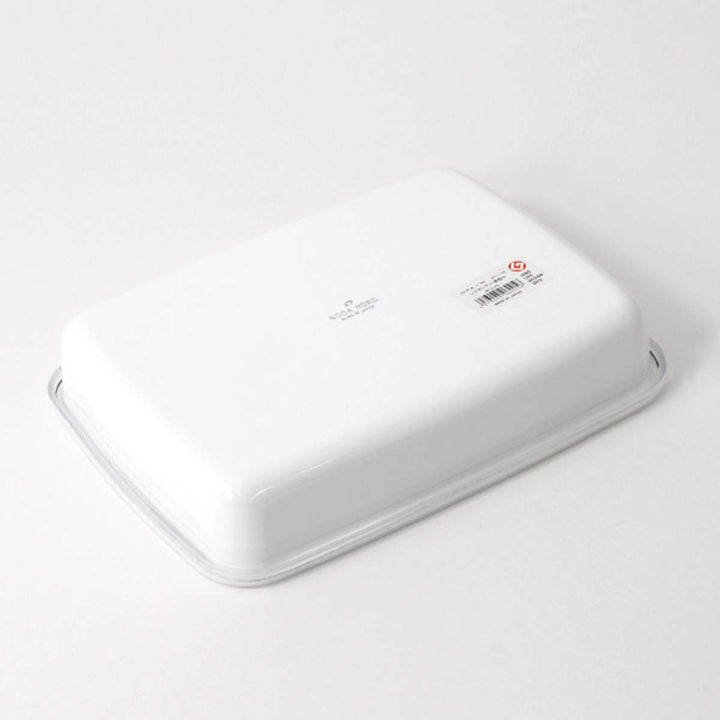 保存容器1.4L野田琺瑯ホワイトシリーズレクタングル浅型Mシール蓋付きWRA-M