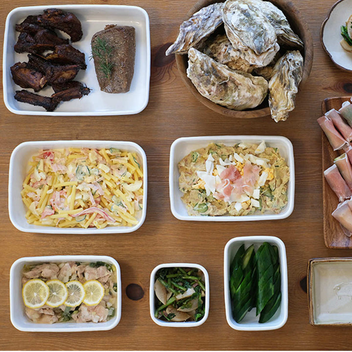 保存容器2.4L野田琺瑯ホワイトシリーズレクタングル浅型Lシール蓋付きWRA-L