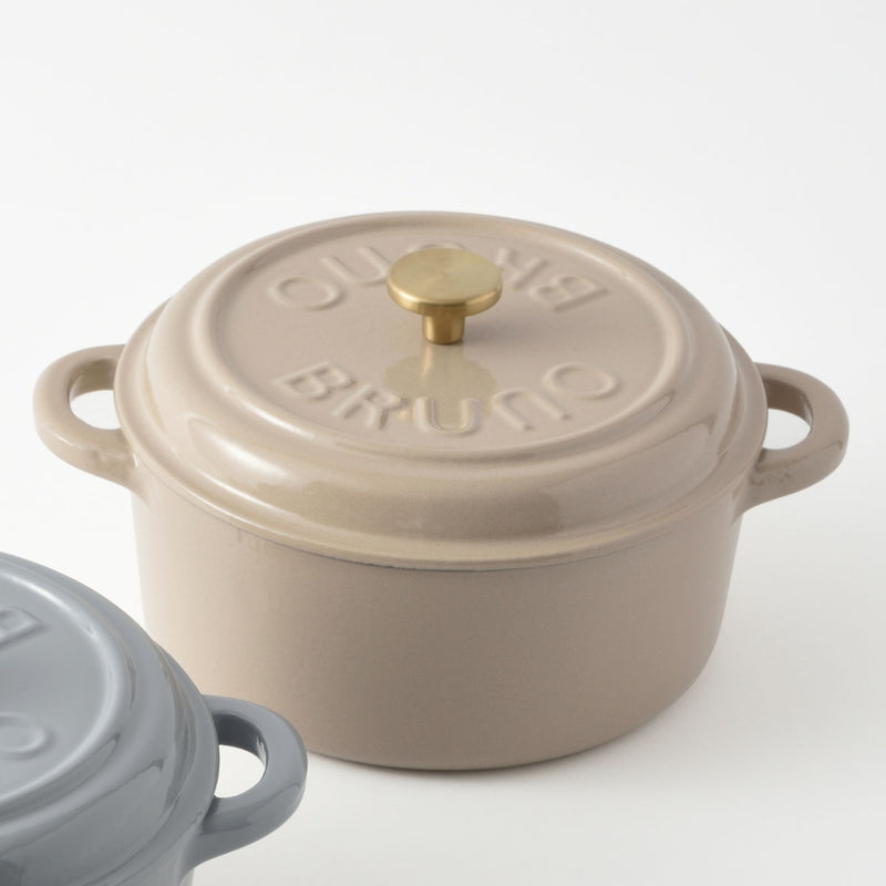 BRUNO鋳物ホーローポット2.9LIH対応オーブン対応ミトン付き琺瑯鍋
