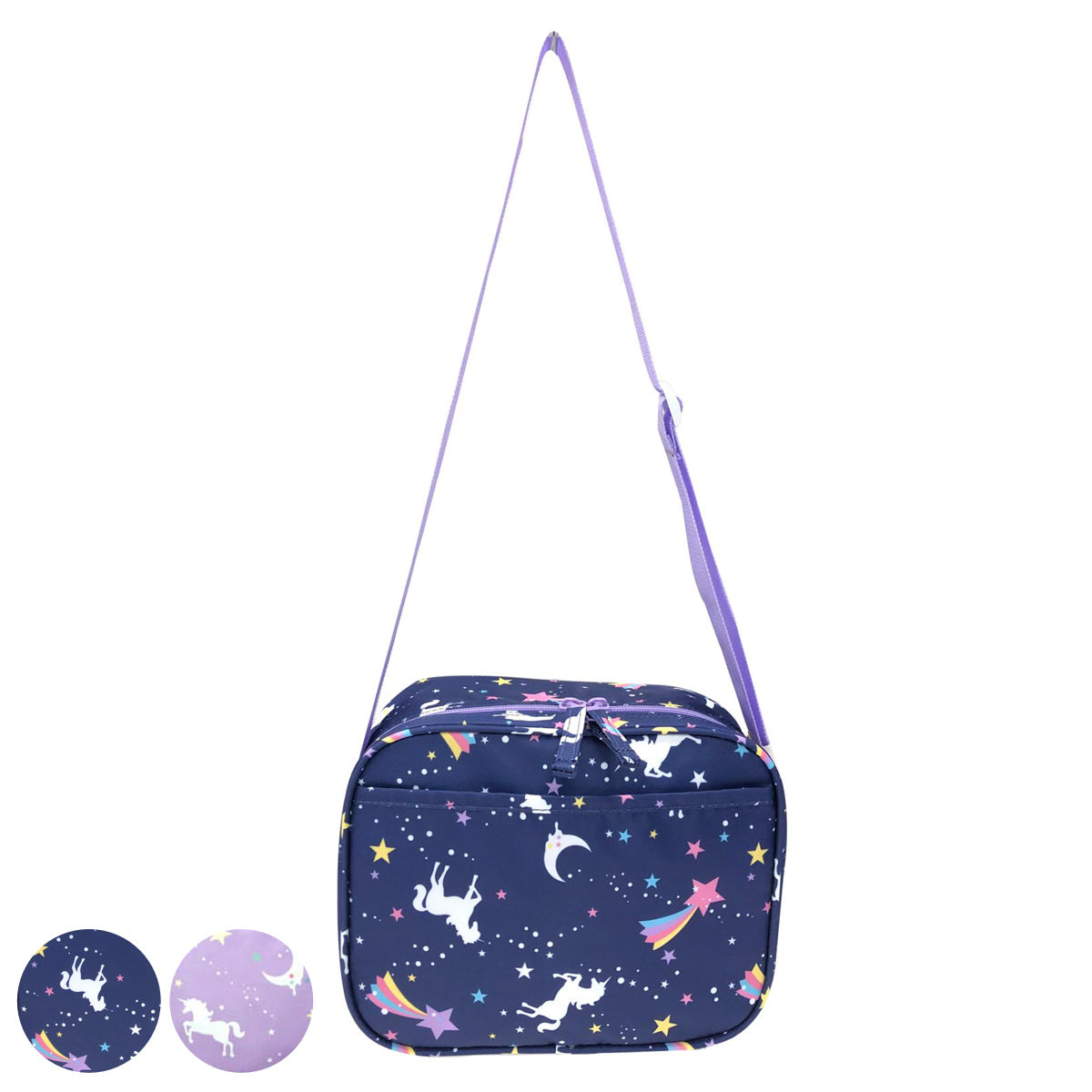 図書袋　絵本バッグ　通園バッグ　ショルダー　星空のユニコーン　ブルー 通園バッグ ショルダー MILKY UNICORN 子供 – ハウジー
