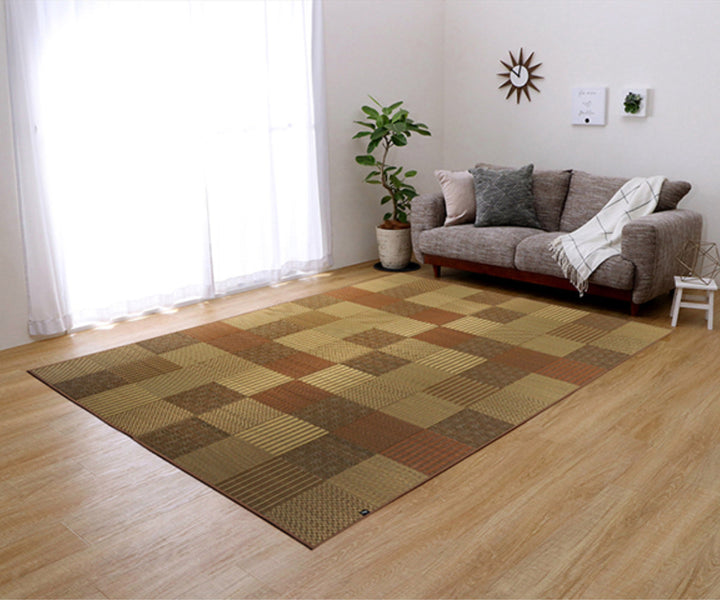 ござ純国産い草花ござカーペット京刺子江戸間4.5畳（約261×261cm）