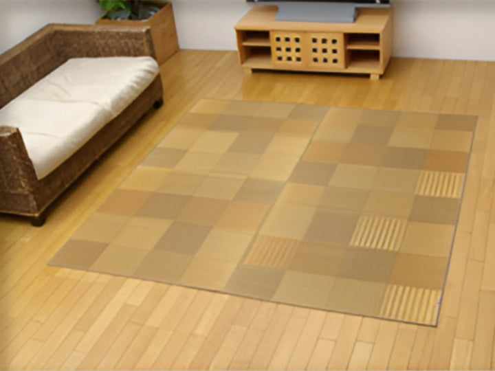 ござ純国産い草花ござカーペット京刺子江戸間4.5畳（約261×261cm）