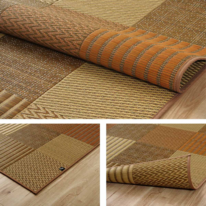 ござ純国産い草花ござカーペット京刺子江戸間4.5畳（約261×261cm）