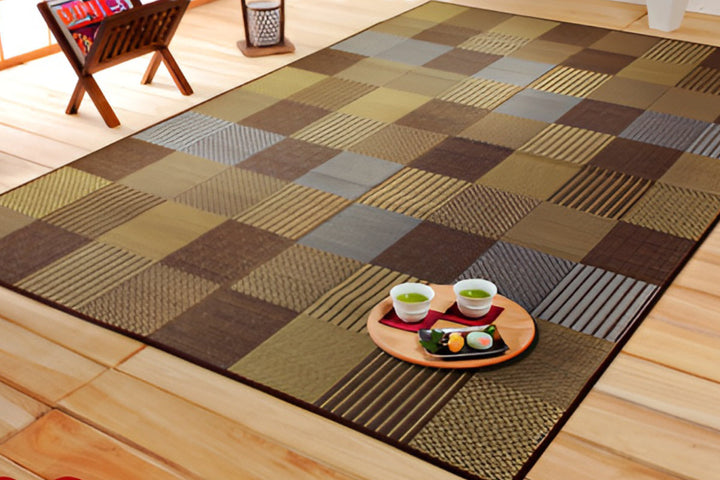 ござ純国産い草花ござカーペット京刺子江戸間4.5畳（約261×261cm）