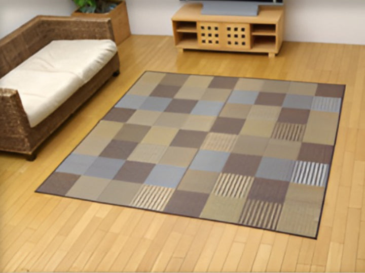 ござ純国産い草花ござカーペット京刺子江戸間8畳（約348×352cm）