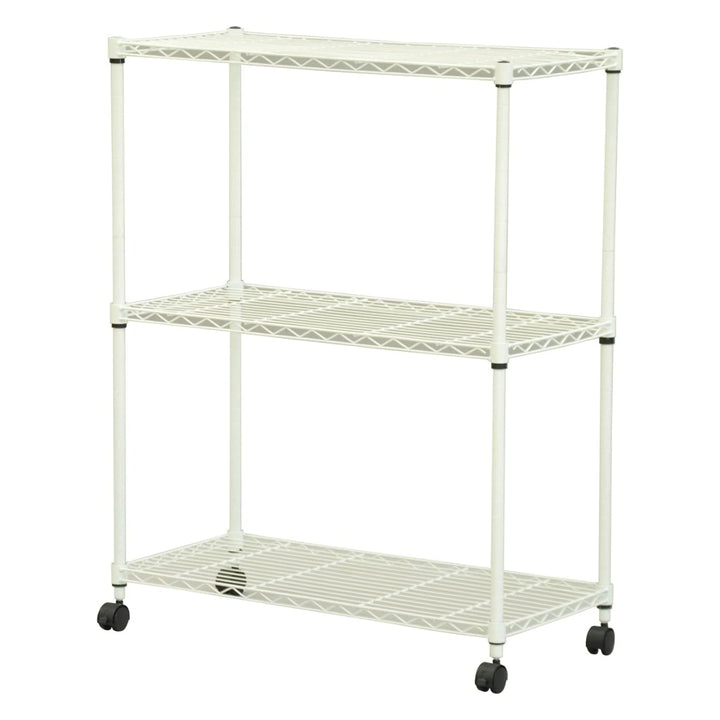 スチールラック3段ミドルタイプキャスター付幅75cm