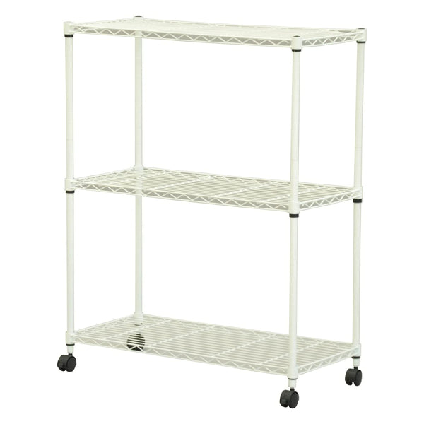 スチールラック3段ミドルタイプキャスター付幅75cm